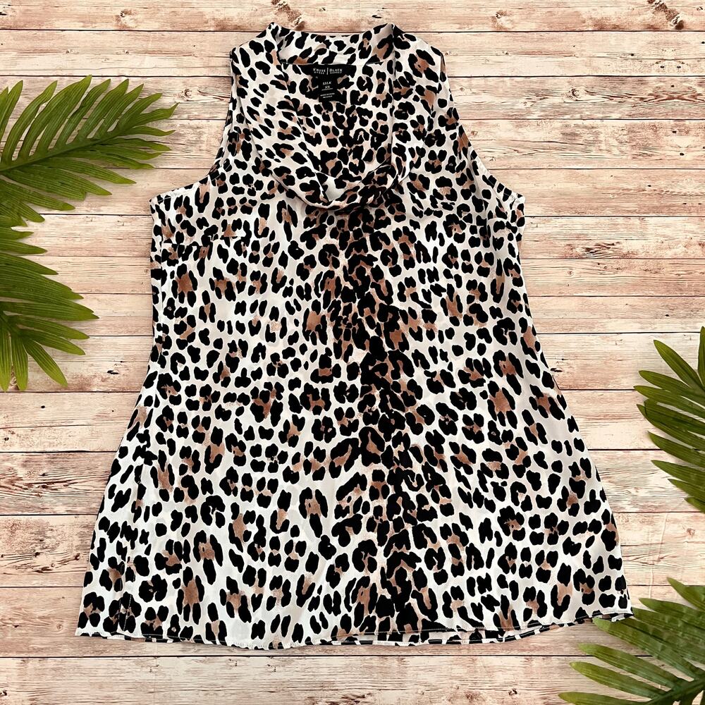White House Black Market Silk Cheetah Top